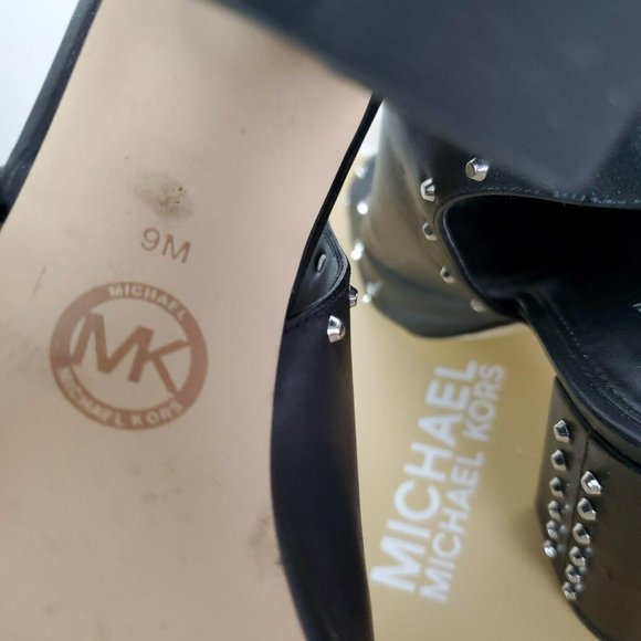 Michael Kors Womens Black Leather Astor Stud Heels - Picture 9 of 9